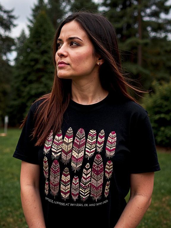 Feathers Appear When Angels Are Near Tribal Patterned Feathers Tee product image (1)