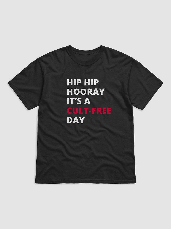 Hip Hip Hooray It's a Cult-Free Day T-shirt Men's Black product image (1)