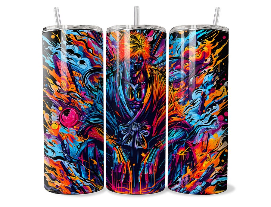 Bleach – Ichigo Kurosaki Neon Inferno Tumbler - 20oz Stainless Steel product image (1)