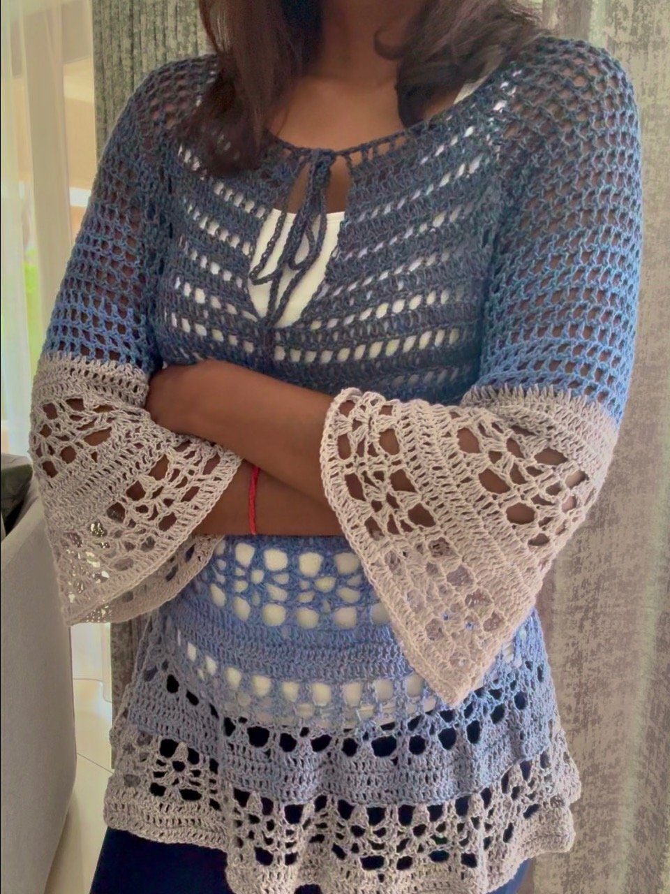 Crochet Raglan Boho Style Top CHART ONLY product image (1)