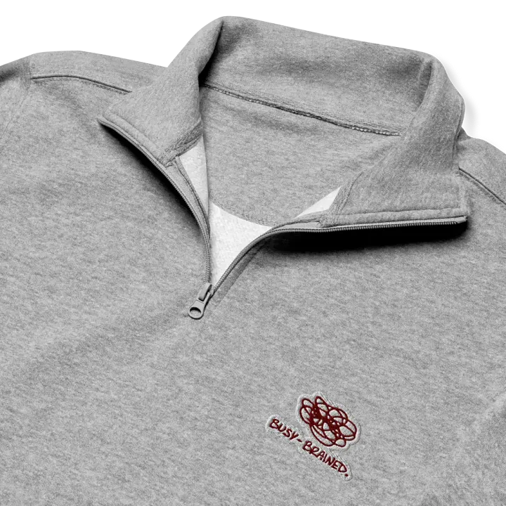 BUSY-BRAINED (maroon bubble design) embroidered quarter zip product image (6)