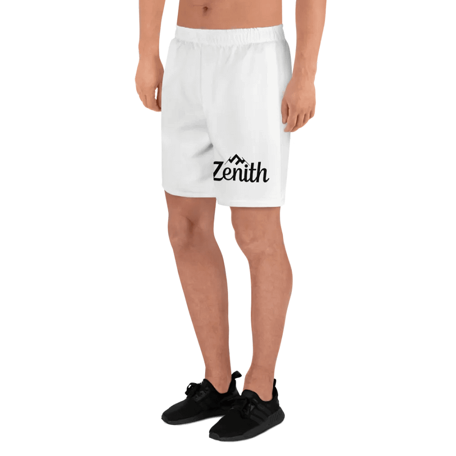 Zenith Unisex Athletic Long Shorts - Exclusive Peak Design, White, Eco-Friendly product image (9)