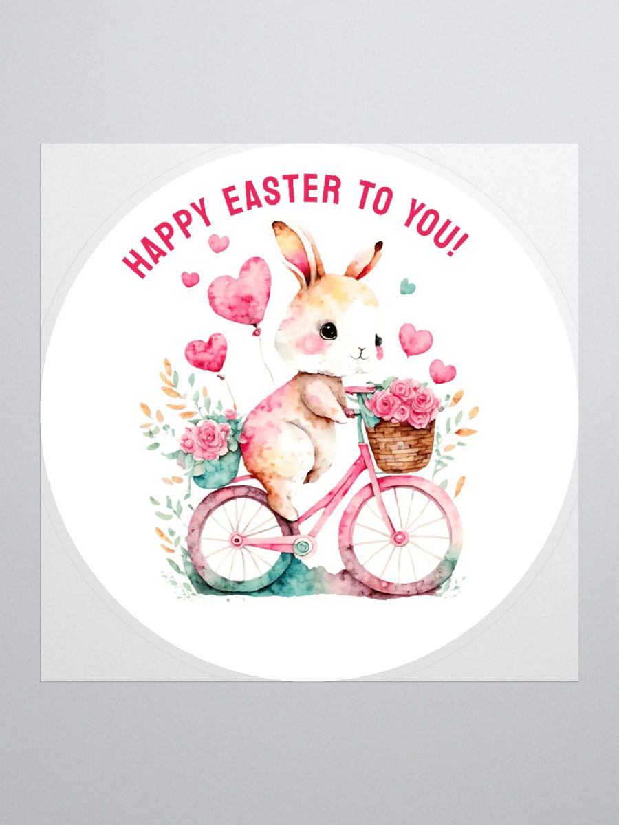 Happy Easter Bunny Riding Floral Bike w/ Heart Balloons product image (2)