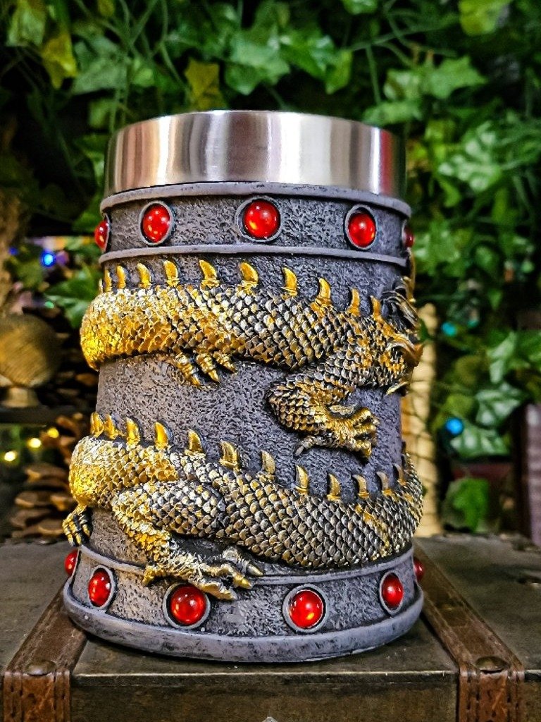 The Armored Kingdom Crimson Gold Wrapped Dragon Mug product image (4)