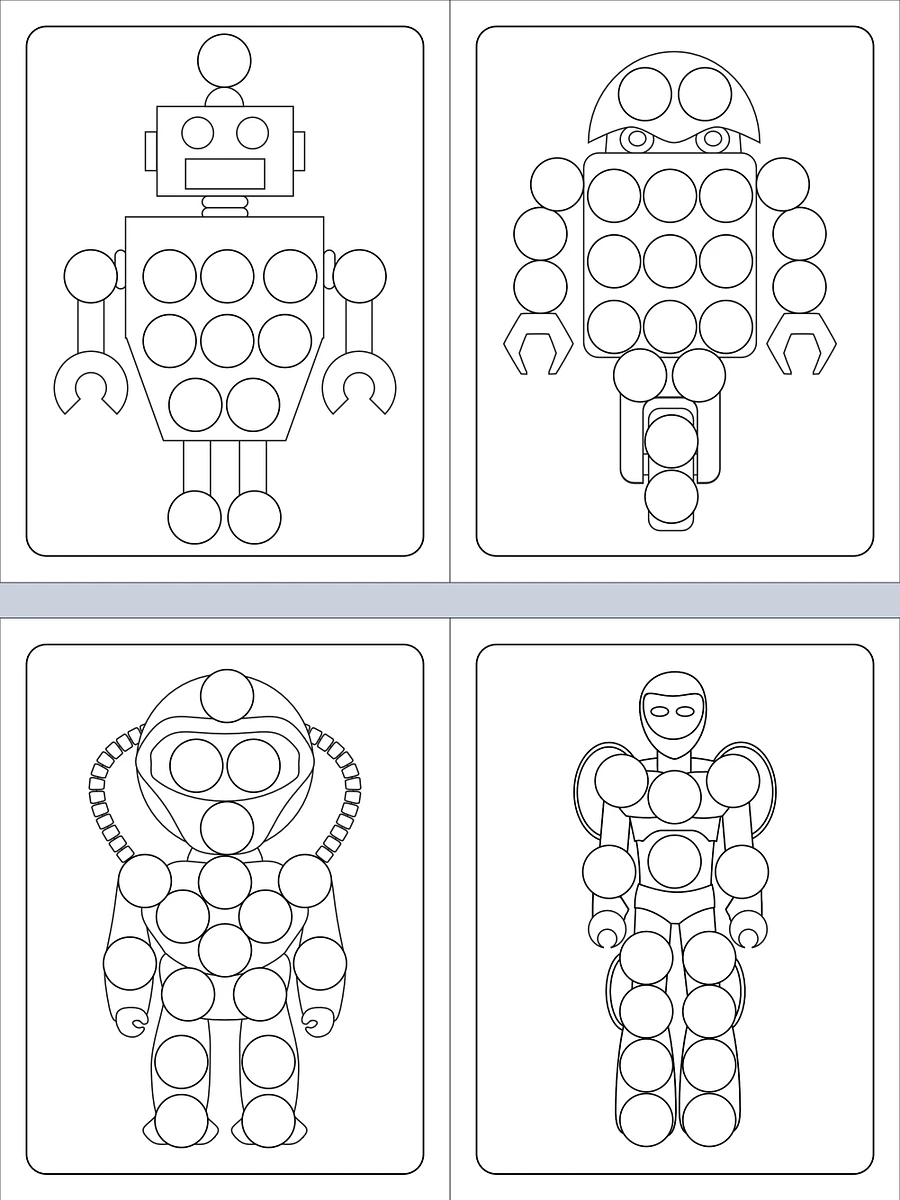Printable Dot Marker Robot Coloring Pages product image (3)