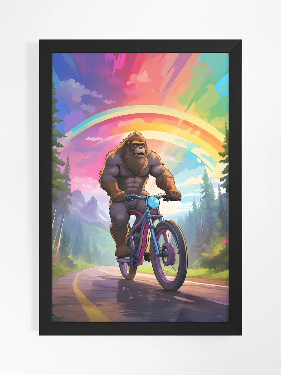 Bigfoot Riding a Motorcycle Framed Poster product image (2)