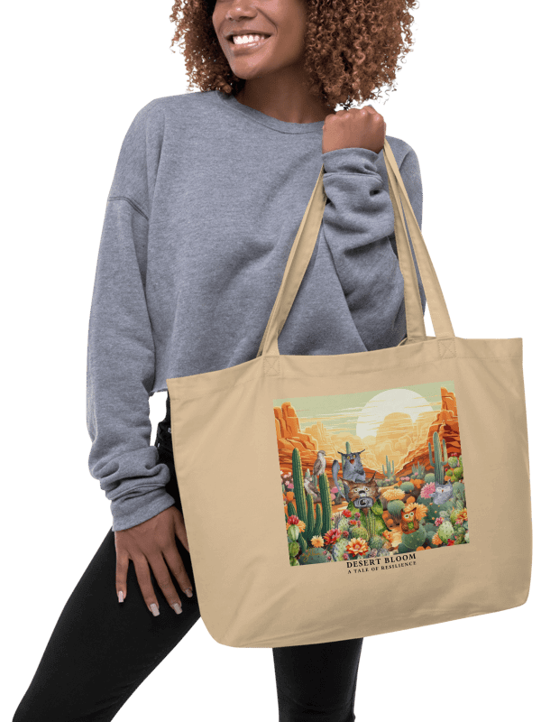 Desert Bloom: A Tale of Resilience Eco Tote Bag (Large) product image (6)