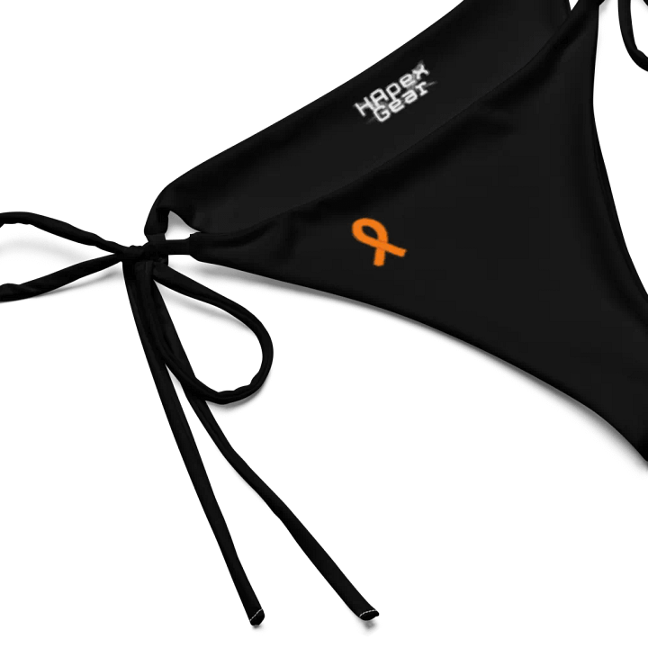 White HApex Gear White Logo Cancer Awareness Orange Ribbon. Black Recycled String Bikini Bottom product image (2)