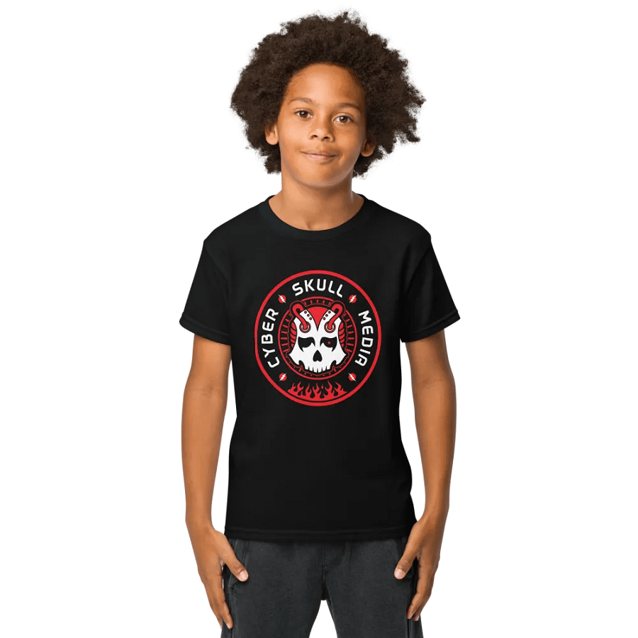 Youth Cyber Skull Media Logo Tee product image (1)
