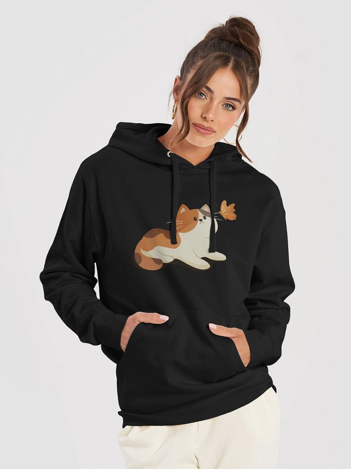 Playful Cat and Butterfly Hoodie product image (2)