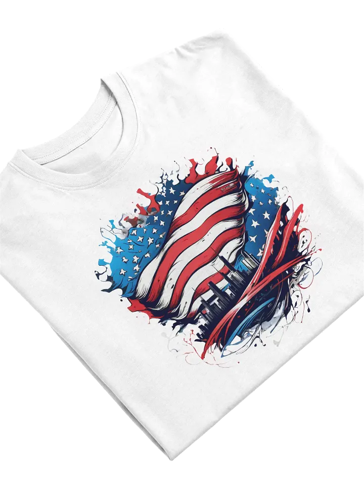 Patriotic City Skyline Tee, USA Flag Shirt, Perfect Gift for Patriots product image (1)