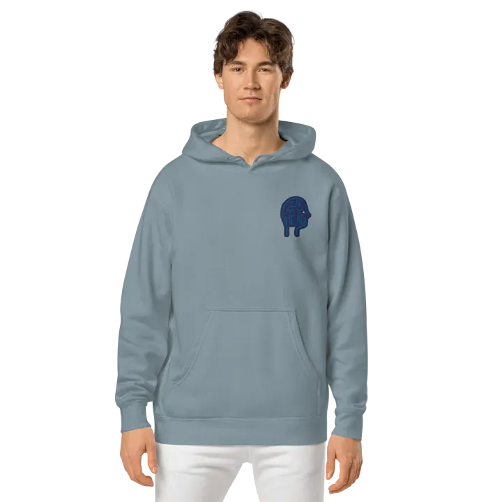 In My Head (L.C. lake design) embroidered pigment hoodie product image (2)
