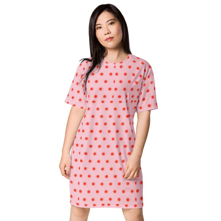 Rosy Dot Grid Oversized Dress product image (1)