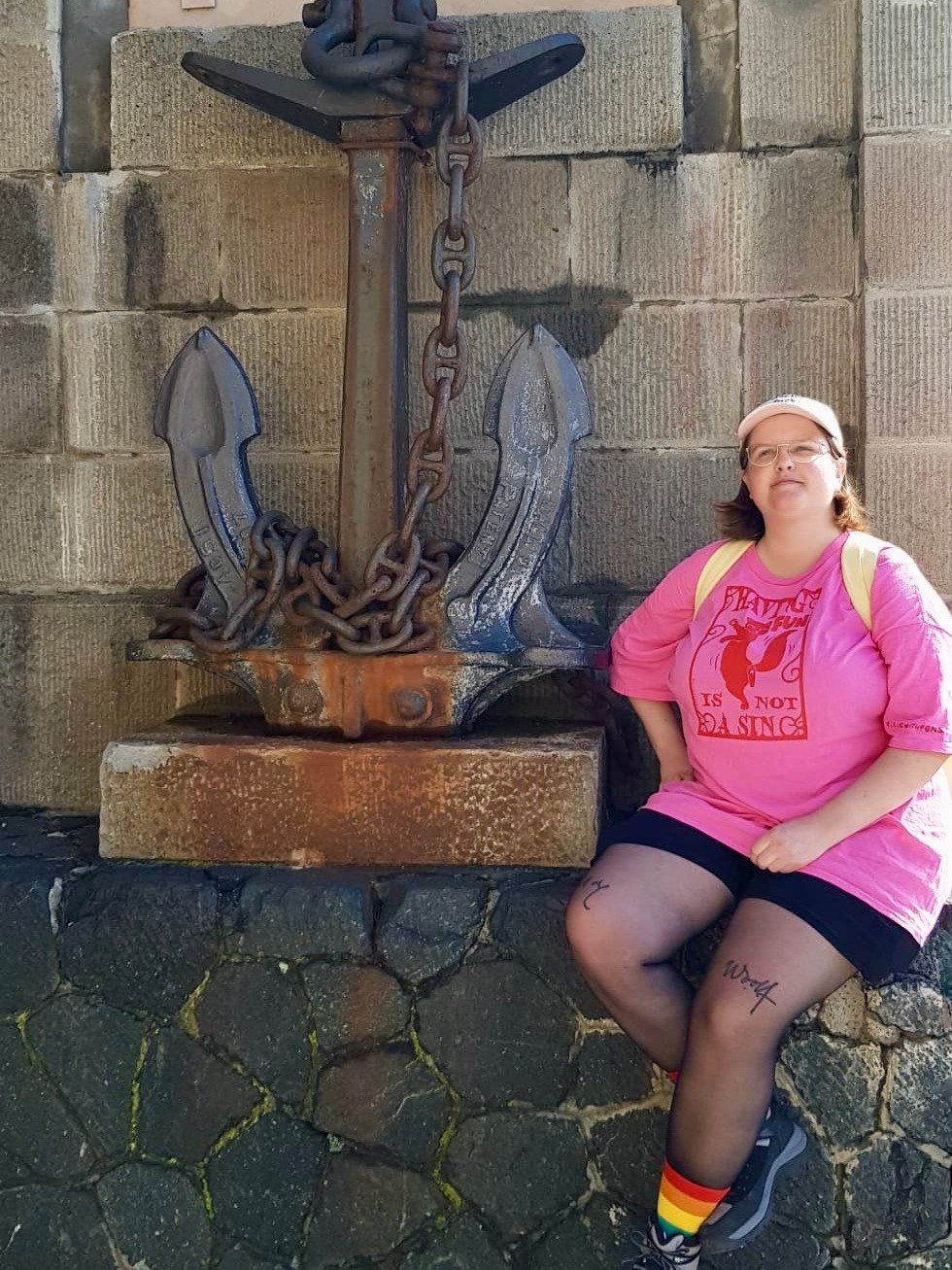 having fun is not a sin red on pink t-shirt product image (4)