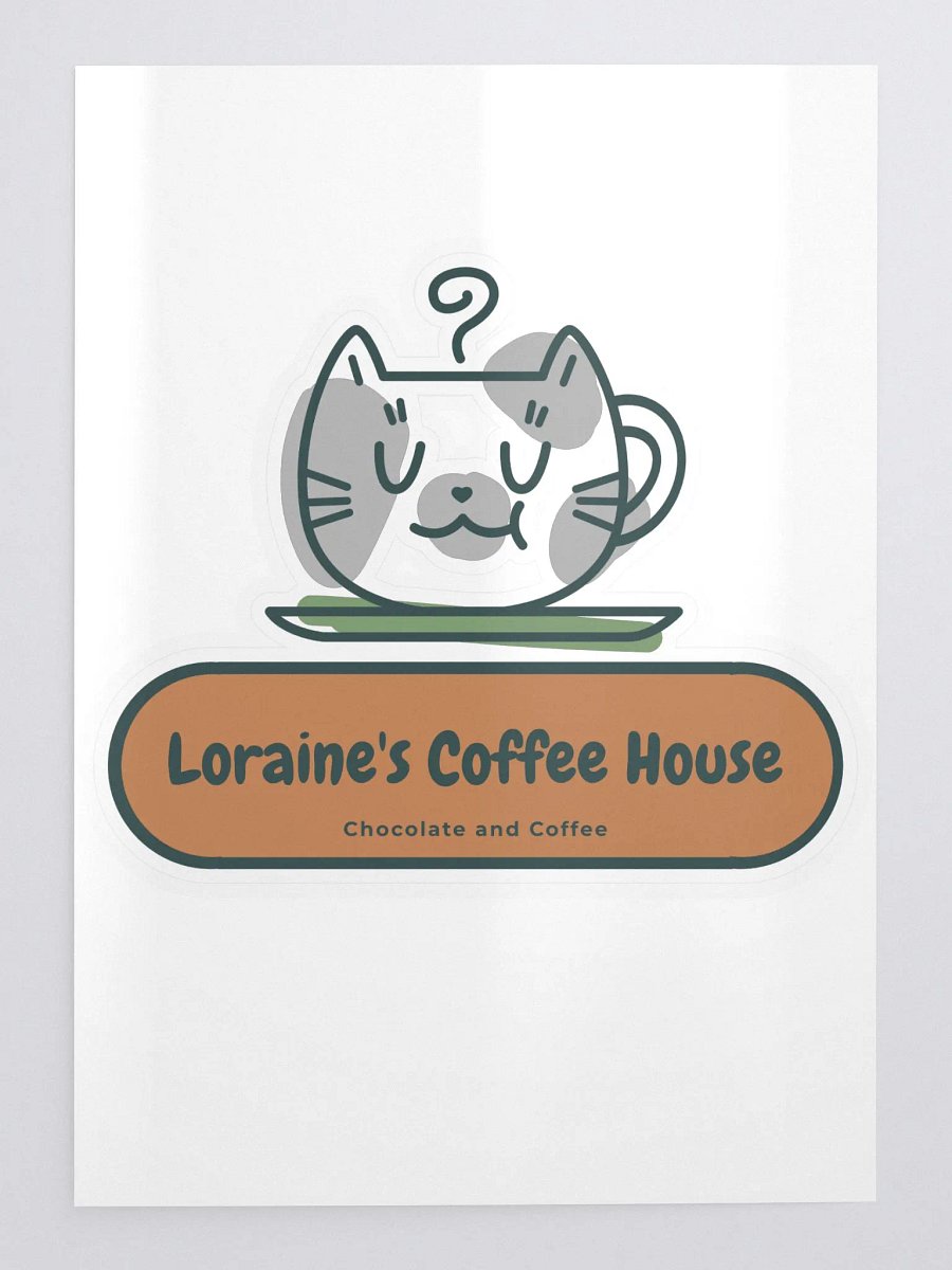 Loraine's Coffee House Kitty Vinyl Sticker product image (1)