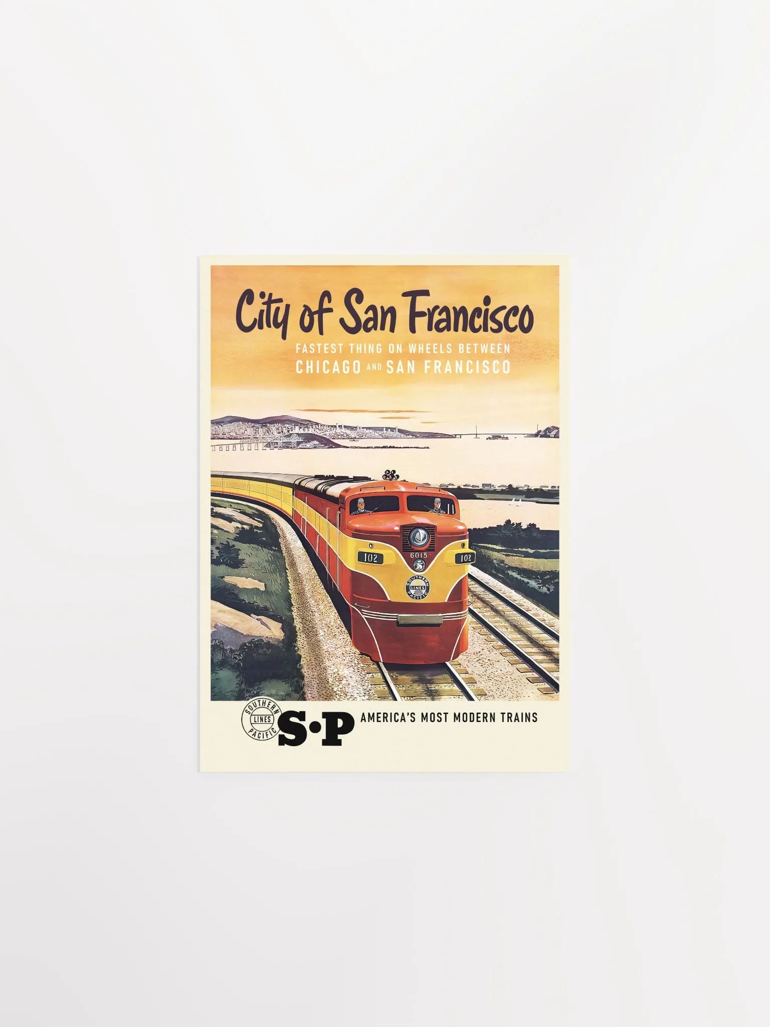 City of San Francisco Train, USA, 1960s — retro train poster, vintage train art, train print, retro travel wall art product image (6)
