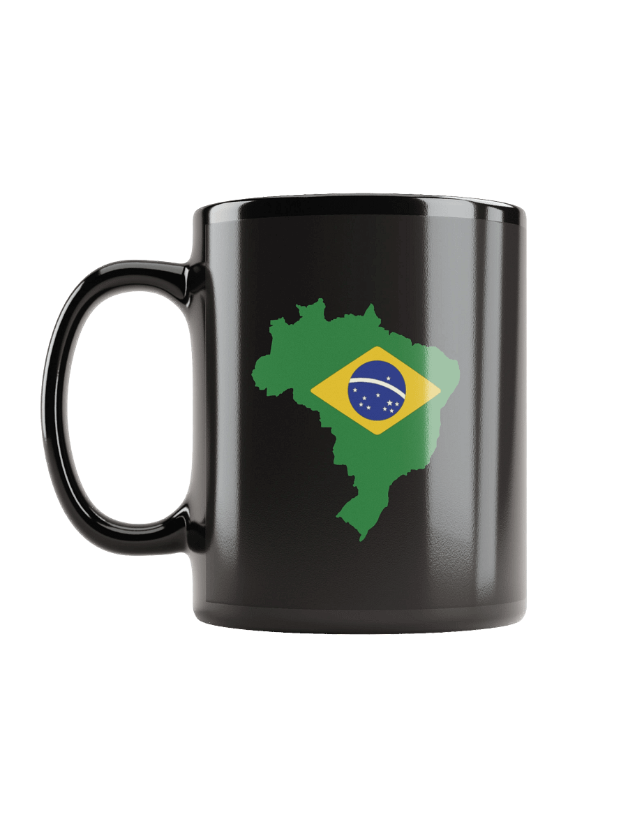 Brazil Flag and Map Black Coffee Mug - Double Sided Print product image (12)