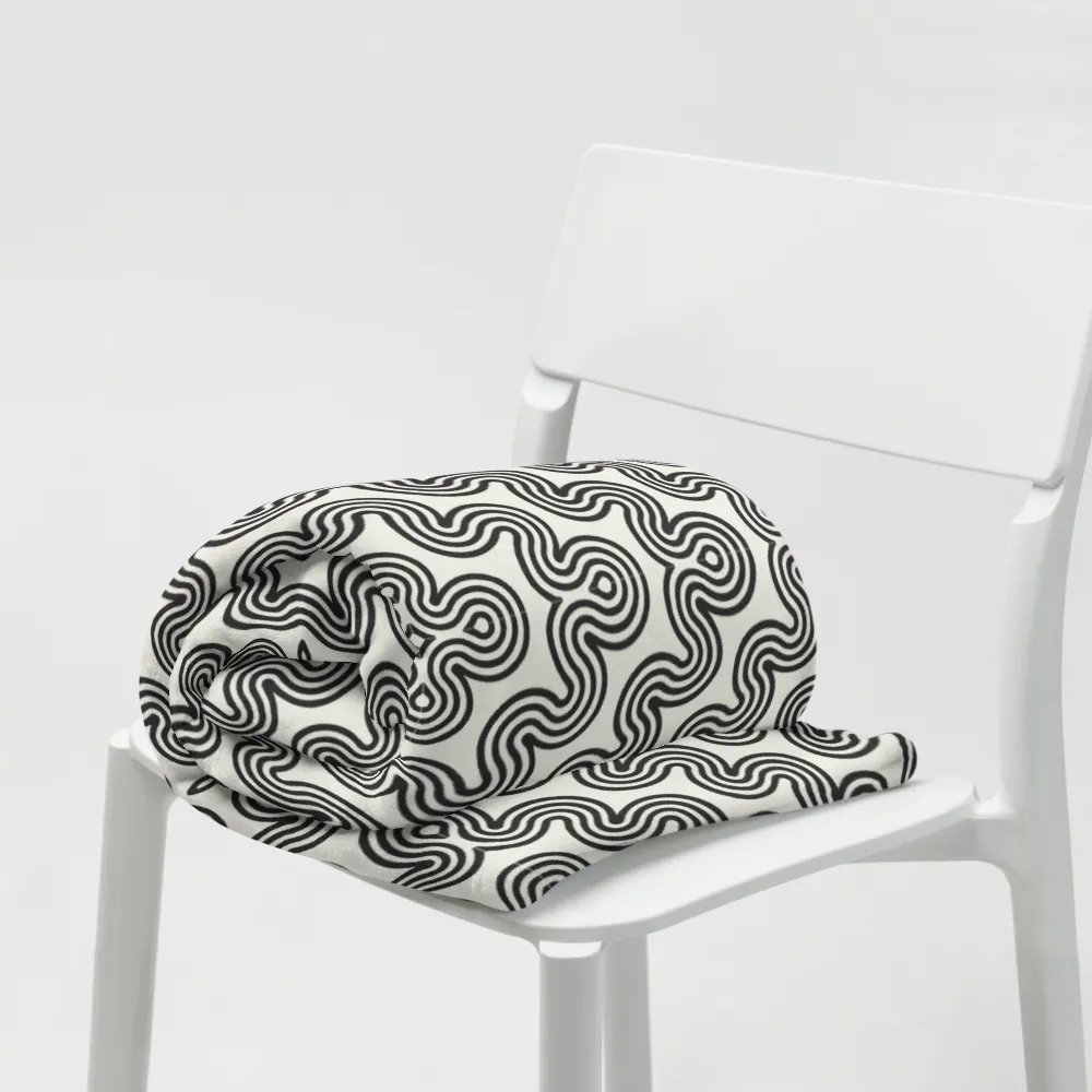 Monochrome Wave Throw Blanket product image (9)