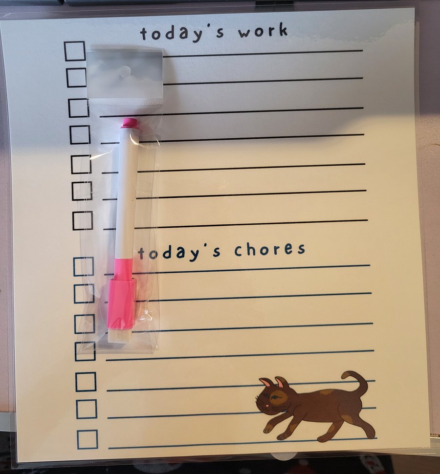 🐱🔍 Curious Cat Dry Erase To-Do List – Purr-fect for Tracking Tasks and Adventures! 🔍🐱 product image (1)
