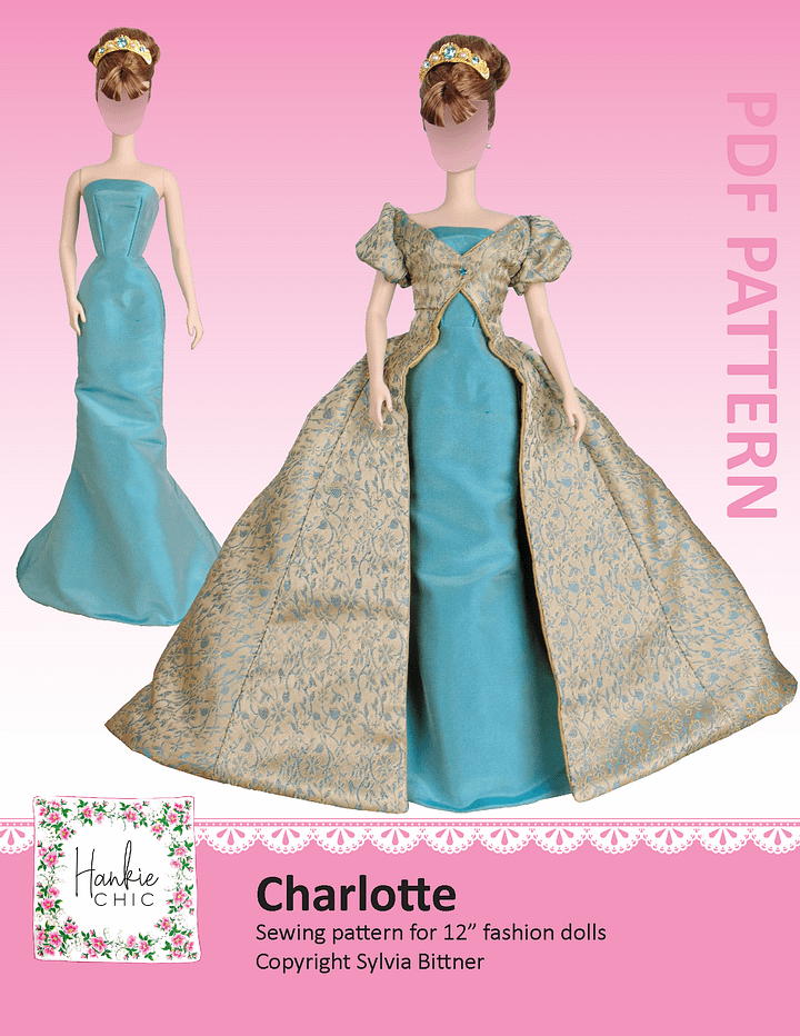 Charlotte sewing pattern for 12" fashion dolls product image (1)