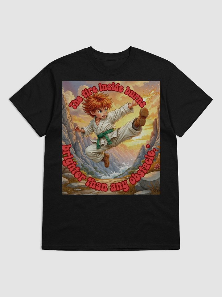 Flaming Kick – Green Belt Boy with Fiery Determination product image (1)