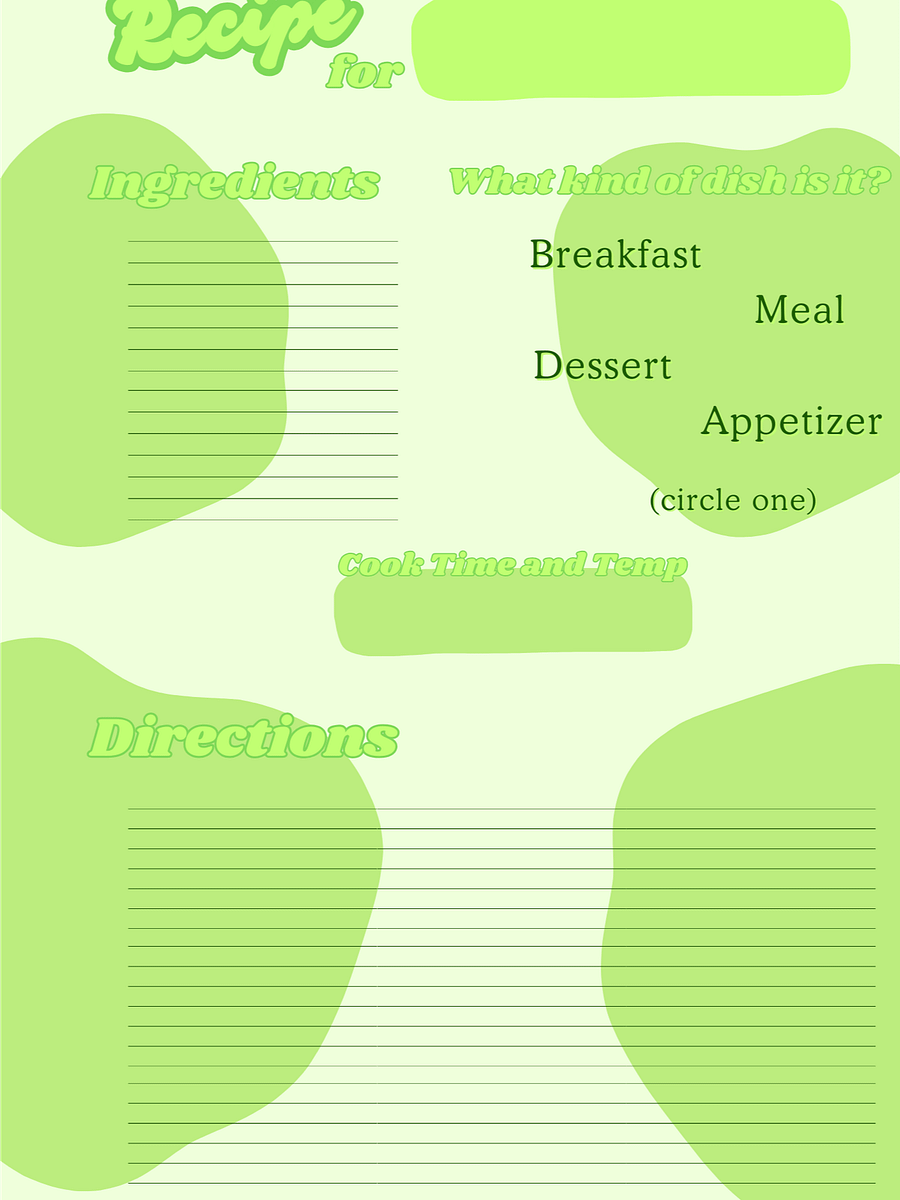 March's Planner Design - Recipes Sheets (A5 Size) product image (3)