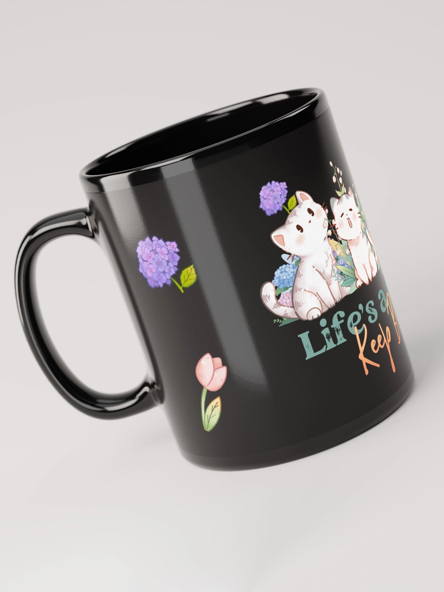 Life is a cat garden - black mug product image (3)