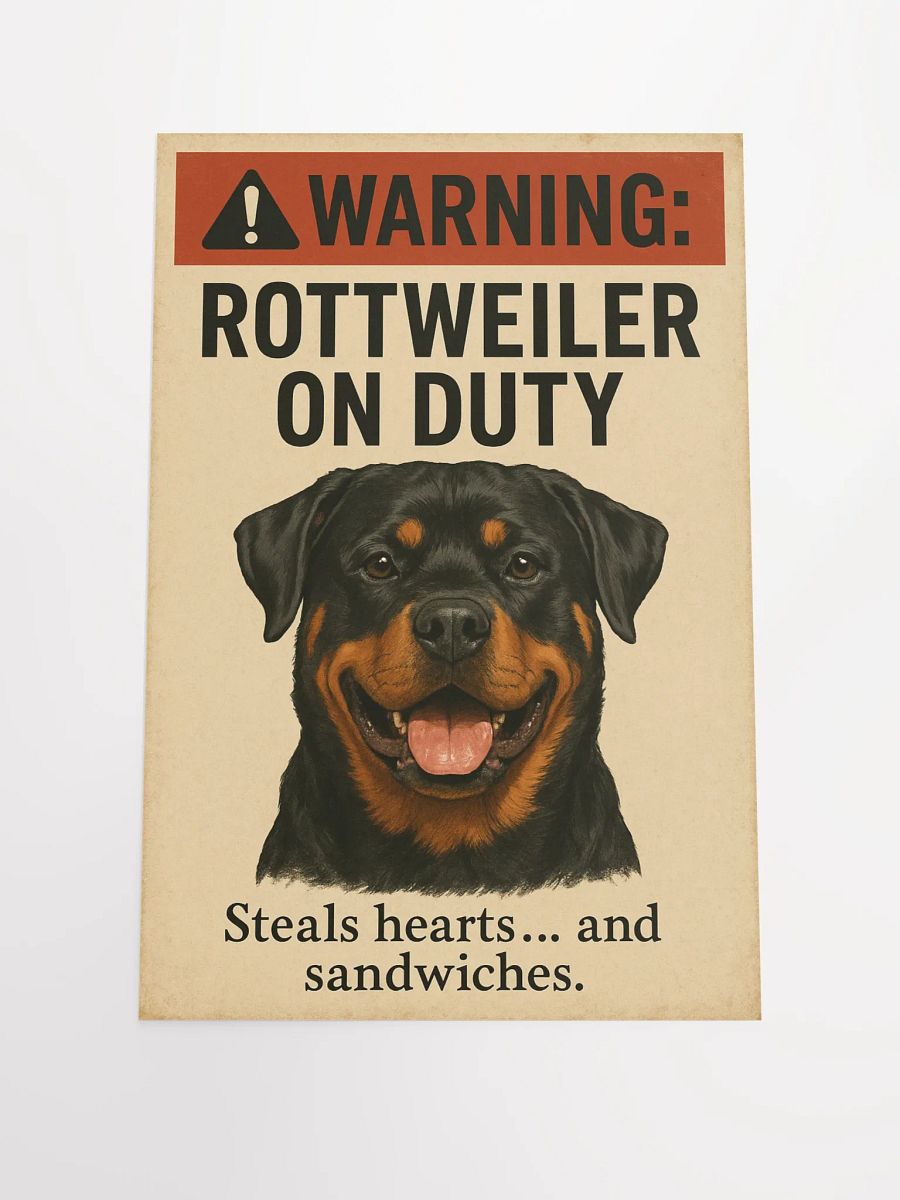 WARNING: ROTTWEILER ON DUTY Poster product image (1)