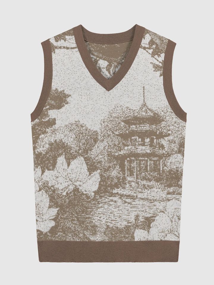 Tranquil Landscape II Knit V-Neck Vest product image (4)
