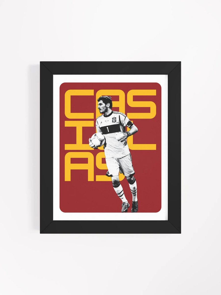 Iker Casillas BW Spain Name Art Framed Print product image (1)