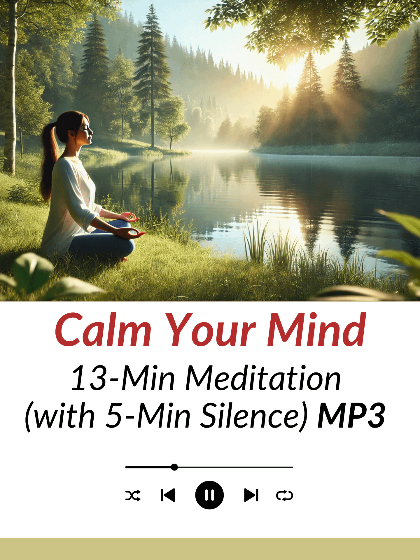 Calm Your Mind - 13-Minute Meditation (5-Minute Silence) | MP3 Audio Download product image (1)