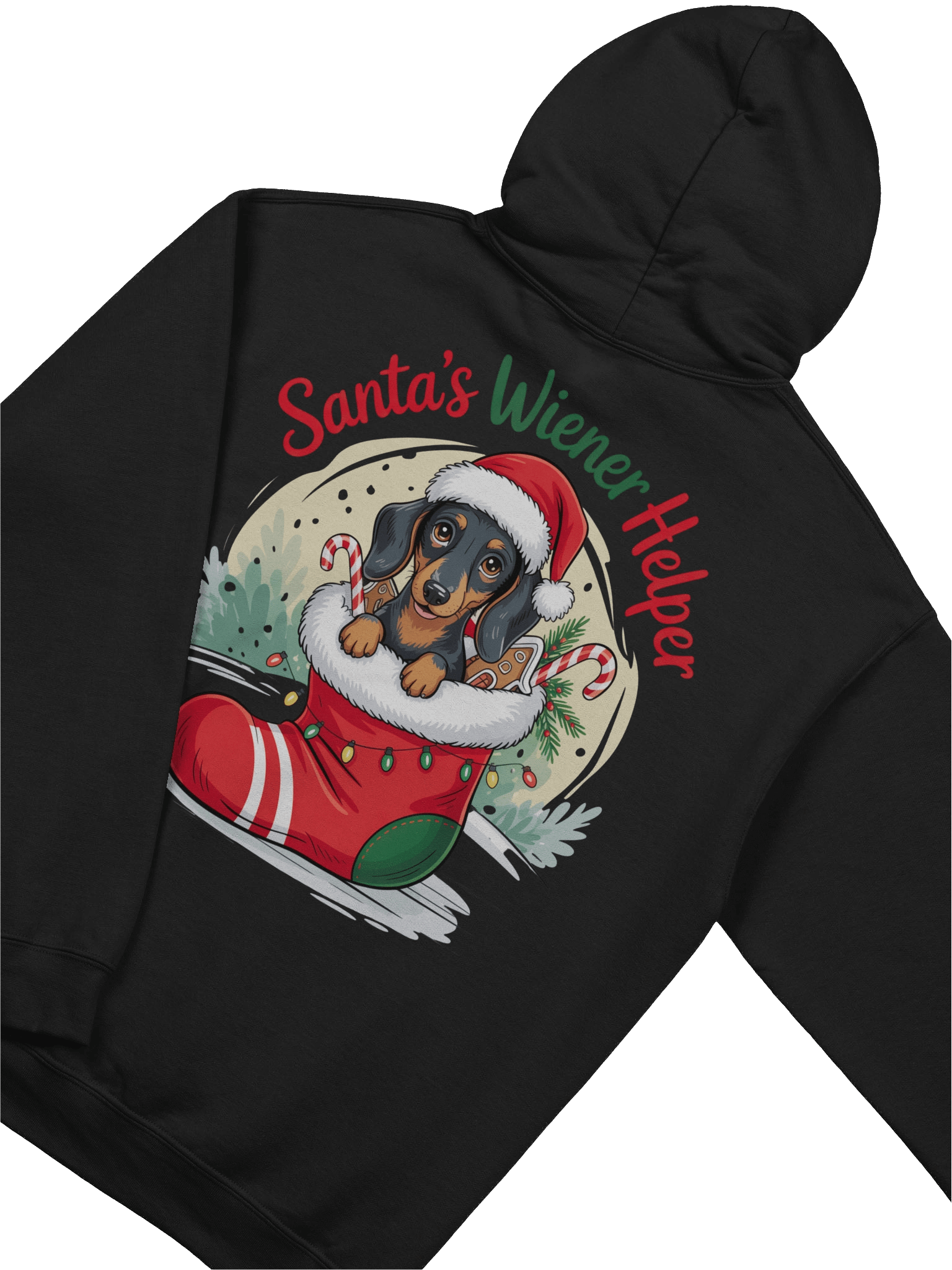 Santa’s Wiener Helper Dachshund Christmas Hoodie product image (11)