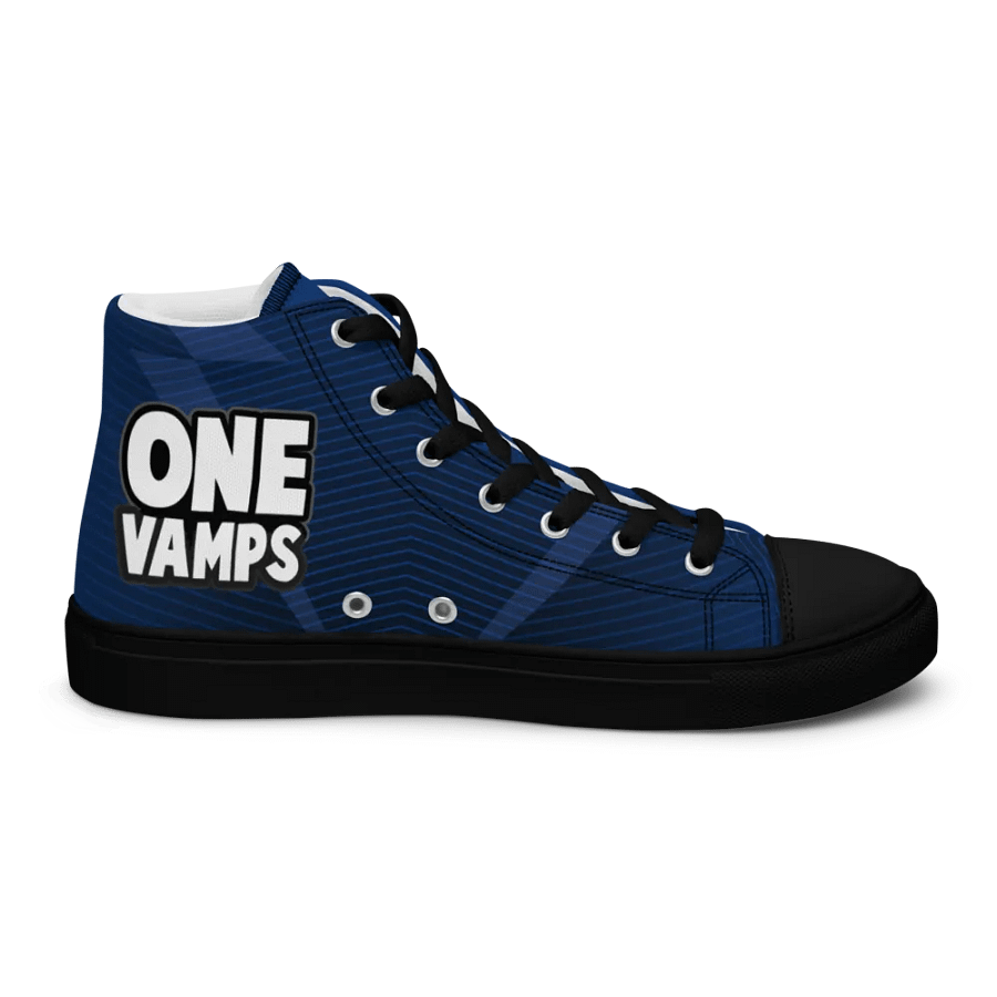 Men's High Top Canvas Shoes OneVamps Blue dark color product image (10)