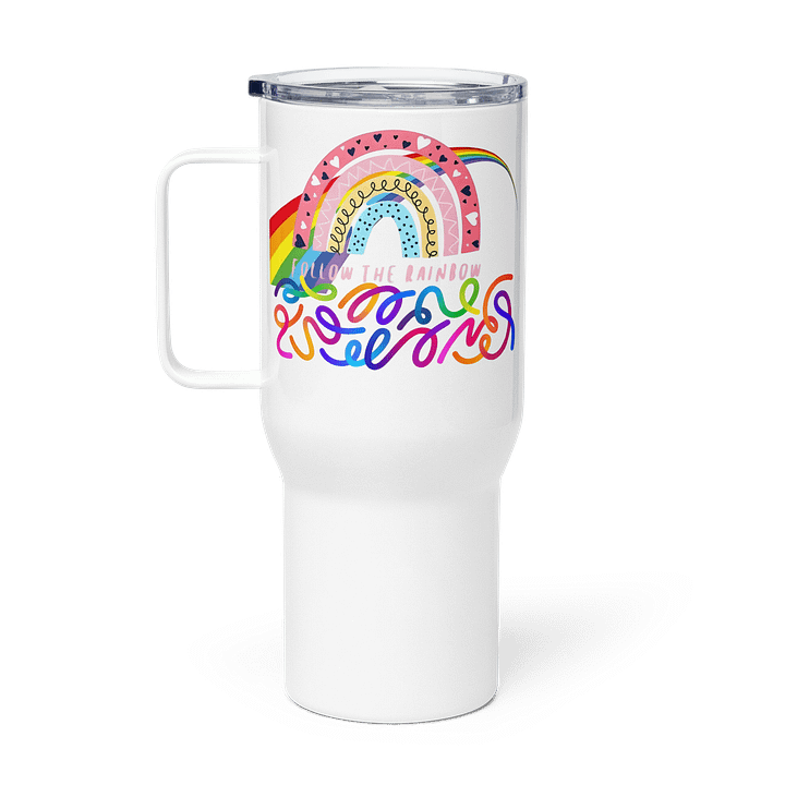 Travel Mug with a Handle Rainbow Graphic product image (1)