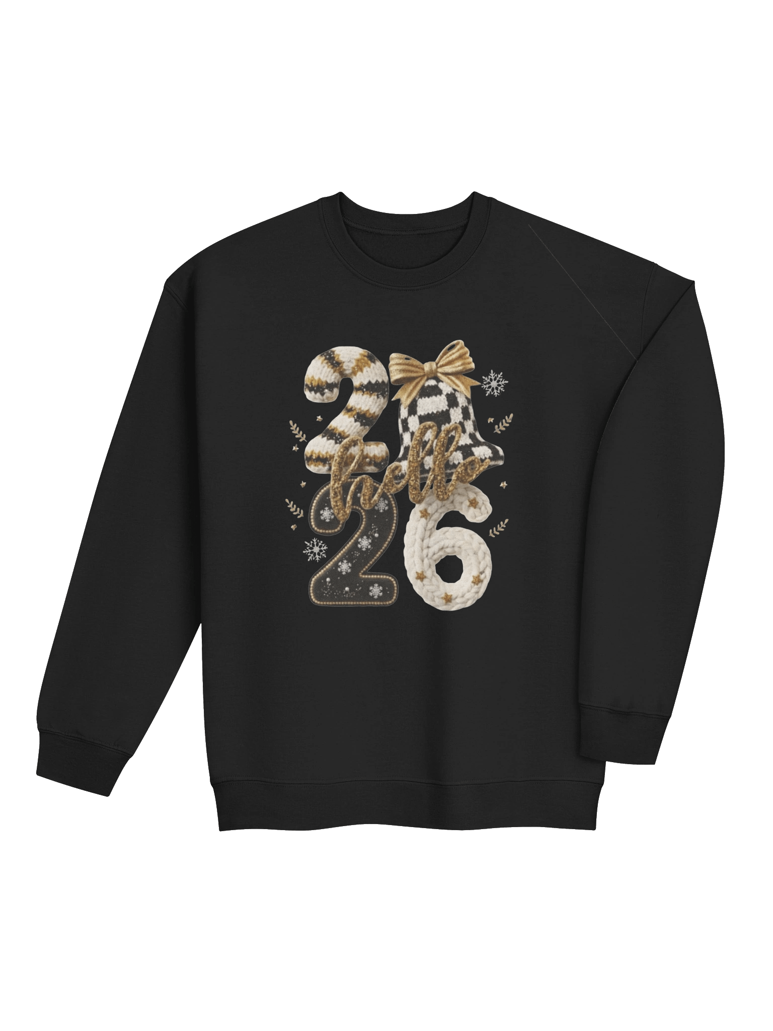 "Hello Bell" Knitted Pattern Sweatshirt | Cozy Gamer Gift Crewneck product image (4)