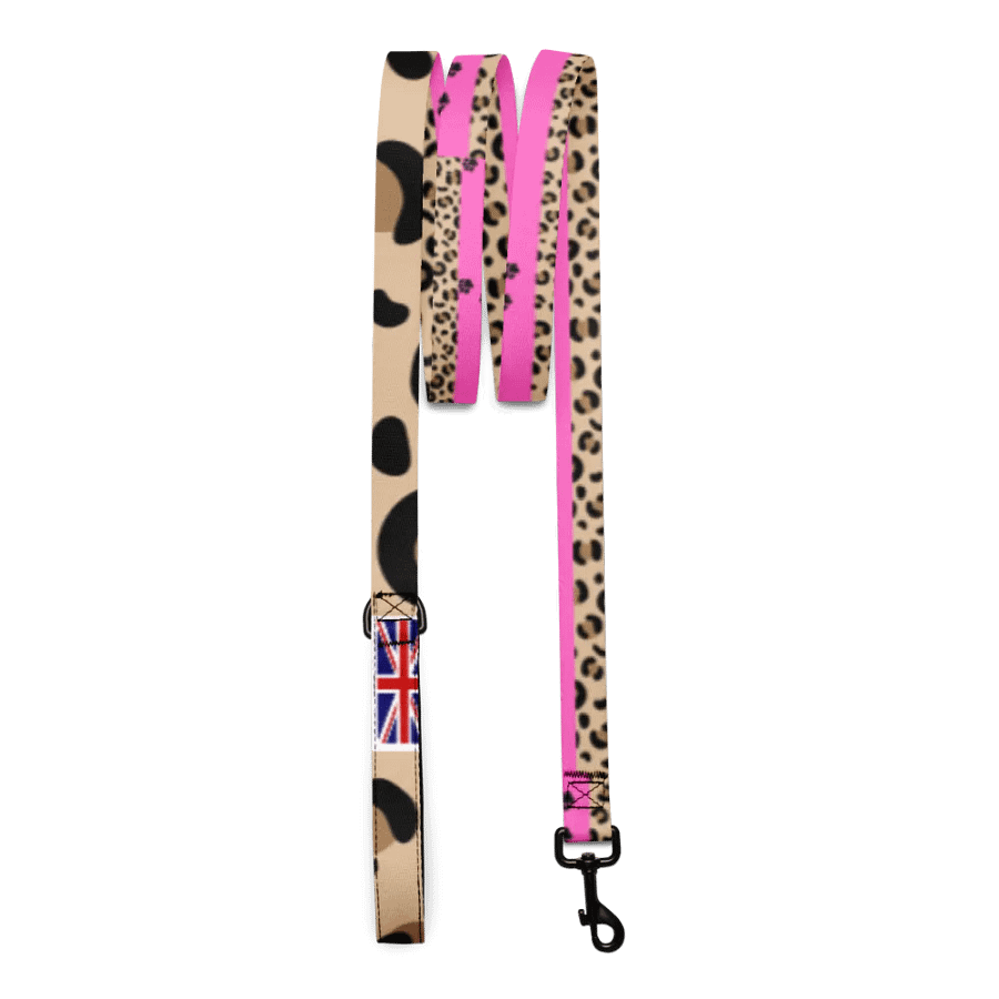Psychedelic Leopard and Paw Print Pet Leash - Customizable Design product image (3)