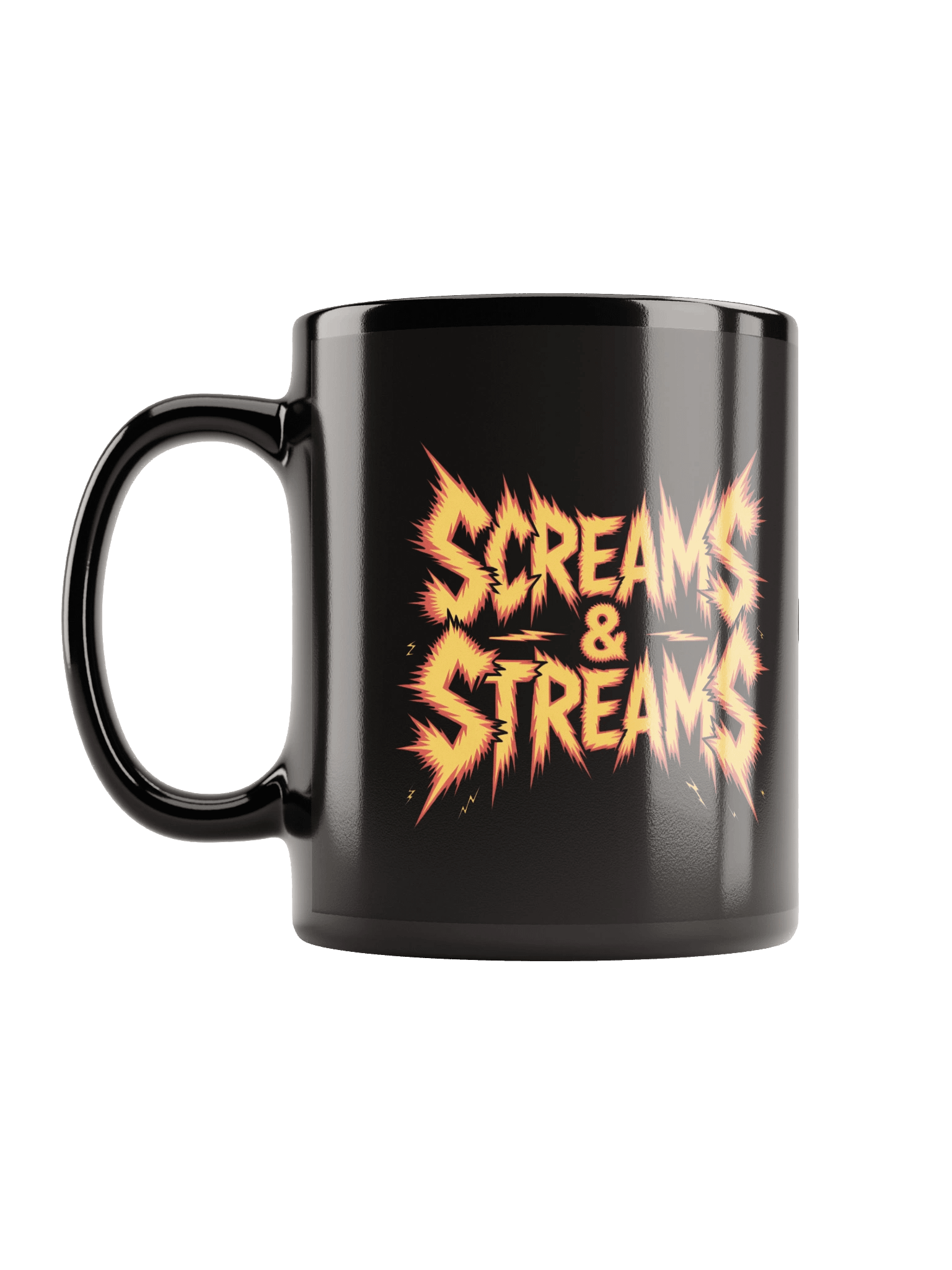 Flaming Screams & Streams Black Glossy Mug product image (6)
