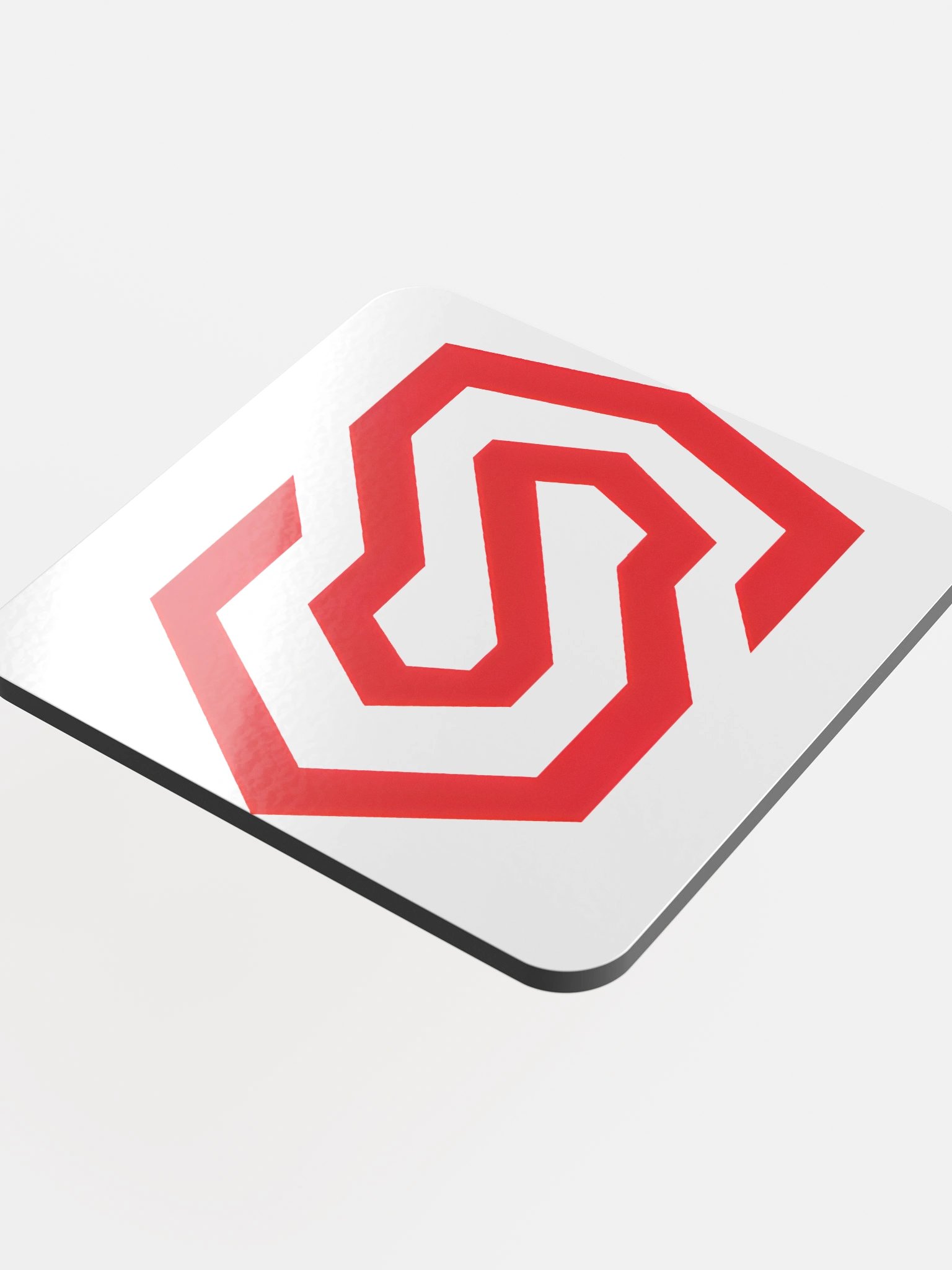 Modern Red Geometric Cork Coaster product image (4)