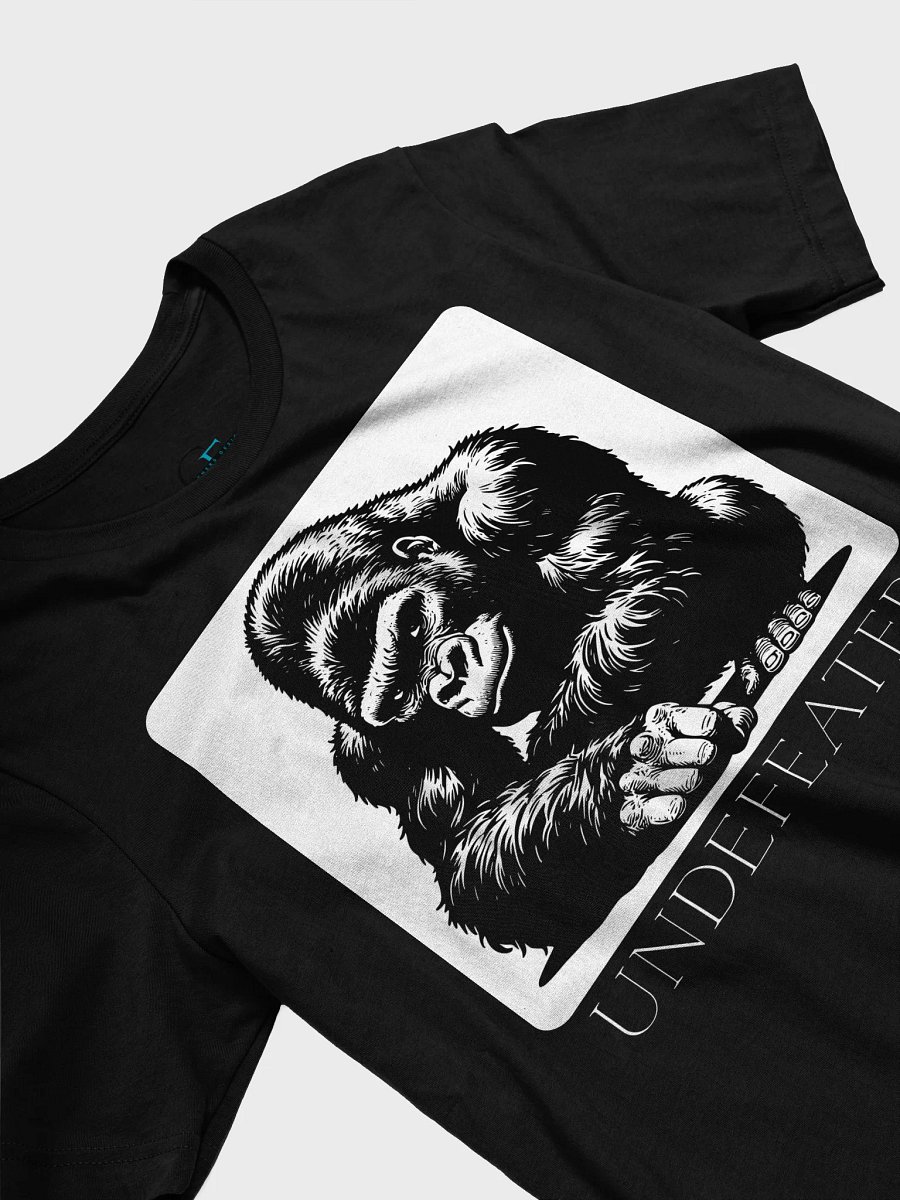 Leaning Gorilla "UNDEFEATED" Black & White Tee | Bella + Canvas 3001 Unisex Shirt product image (21)