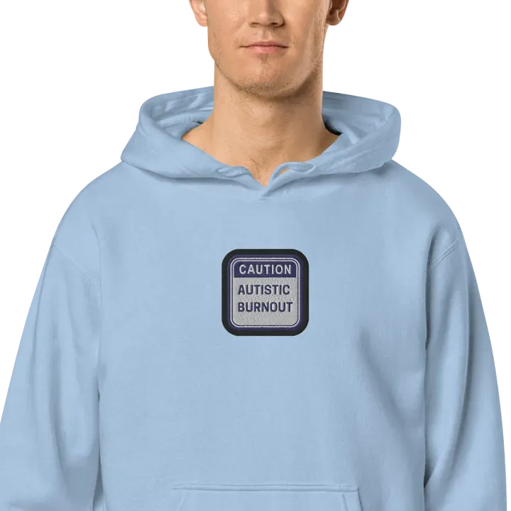 CAUTION: ASD BURNOUT embroidered pigment hoodie (navy bubble design) product image (2)