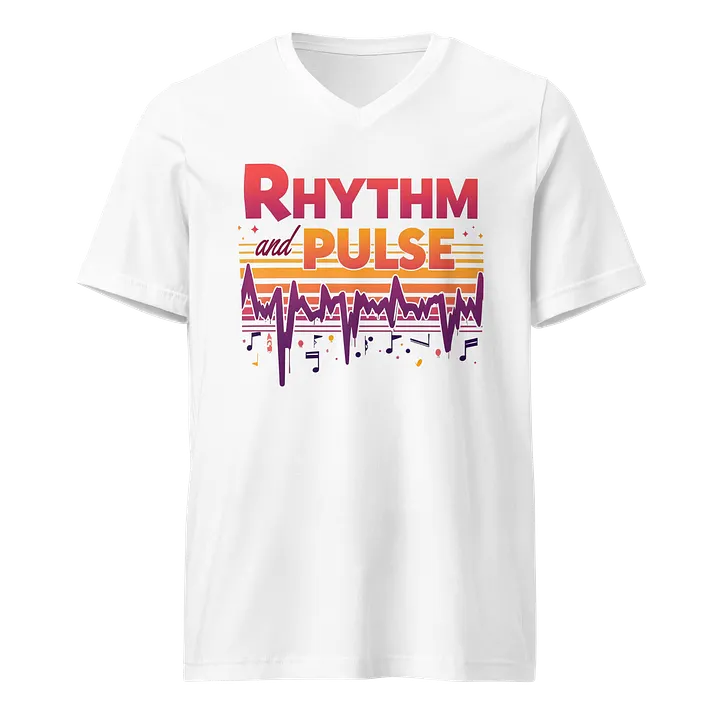 Vibrant Soundwave Rhythm V-Neck Tee product image (1)