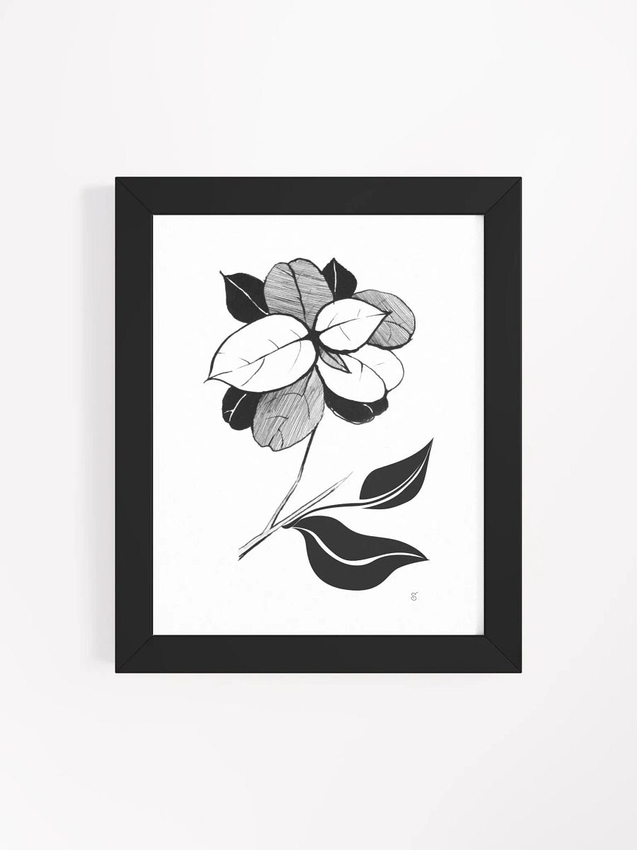 Monochrome Blossom Framed Poster - Stylish Leaves product image (11)