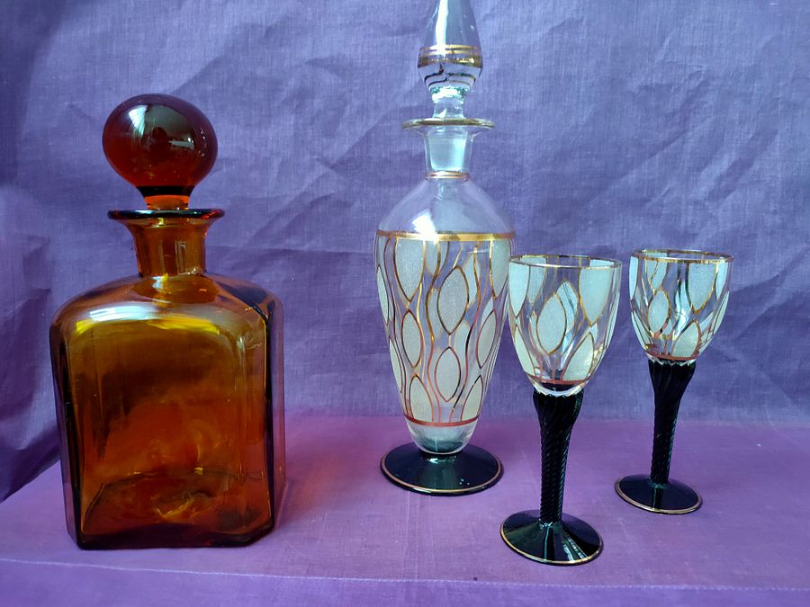 Garrafa quadrada castanha vintage, castanho outono, anos 40 product image (9)