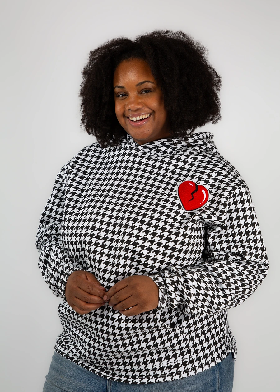 Houndstooth Heart Patch Hoodie product image (11)