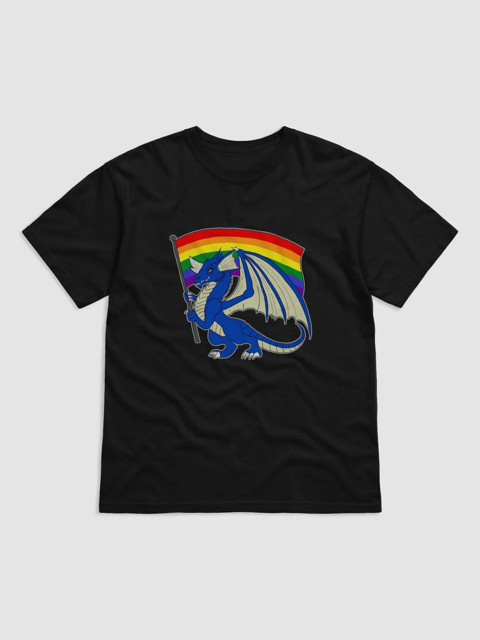 Pride Dragon T-Shirt | LGBTQ+ Fantasy Shirt | Rainbow Flag Dragon Tee product image (8)