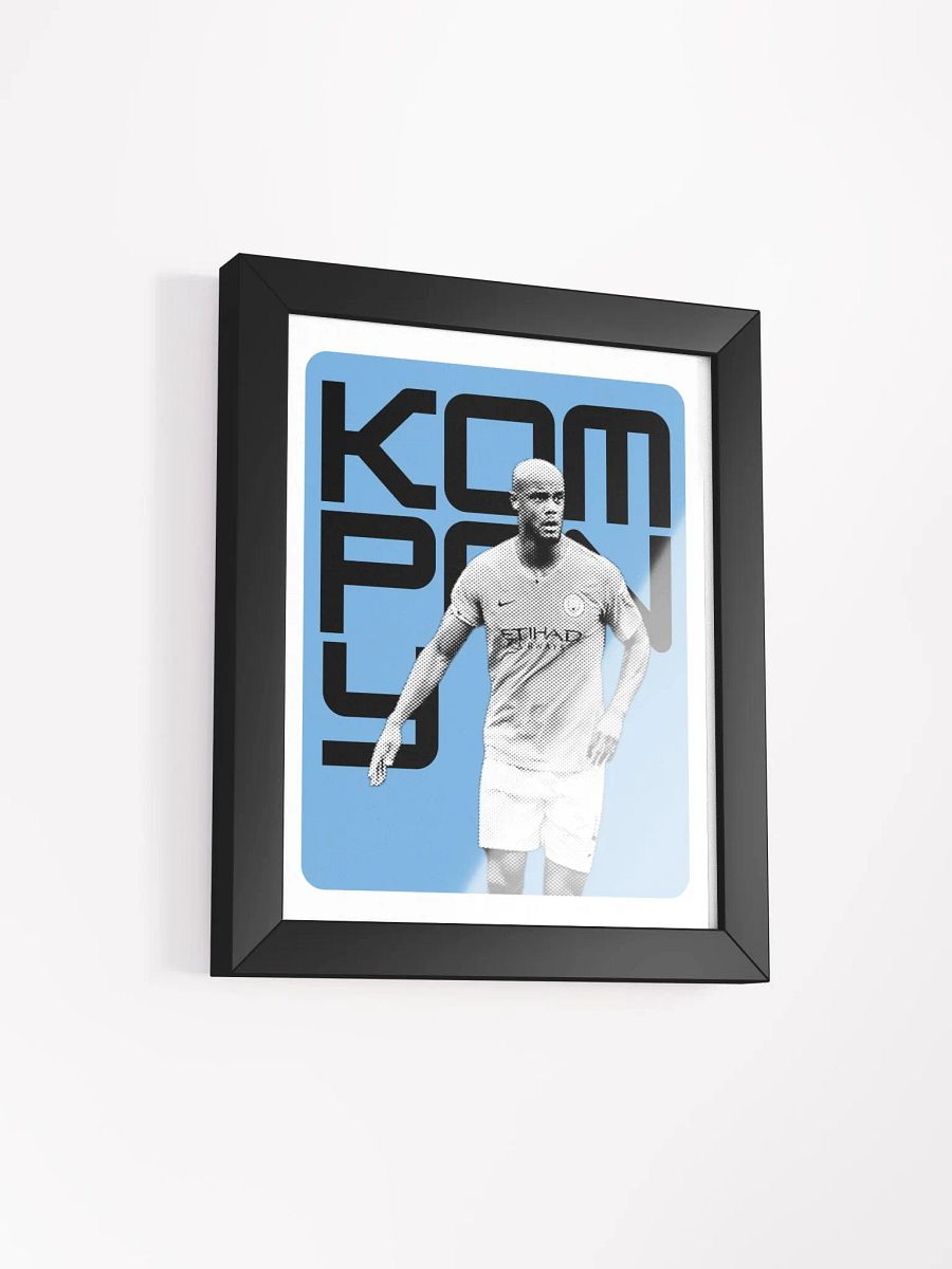 Vincent Kompany BW Manchester City Name Art Framed Print product image (4)