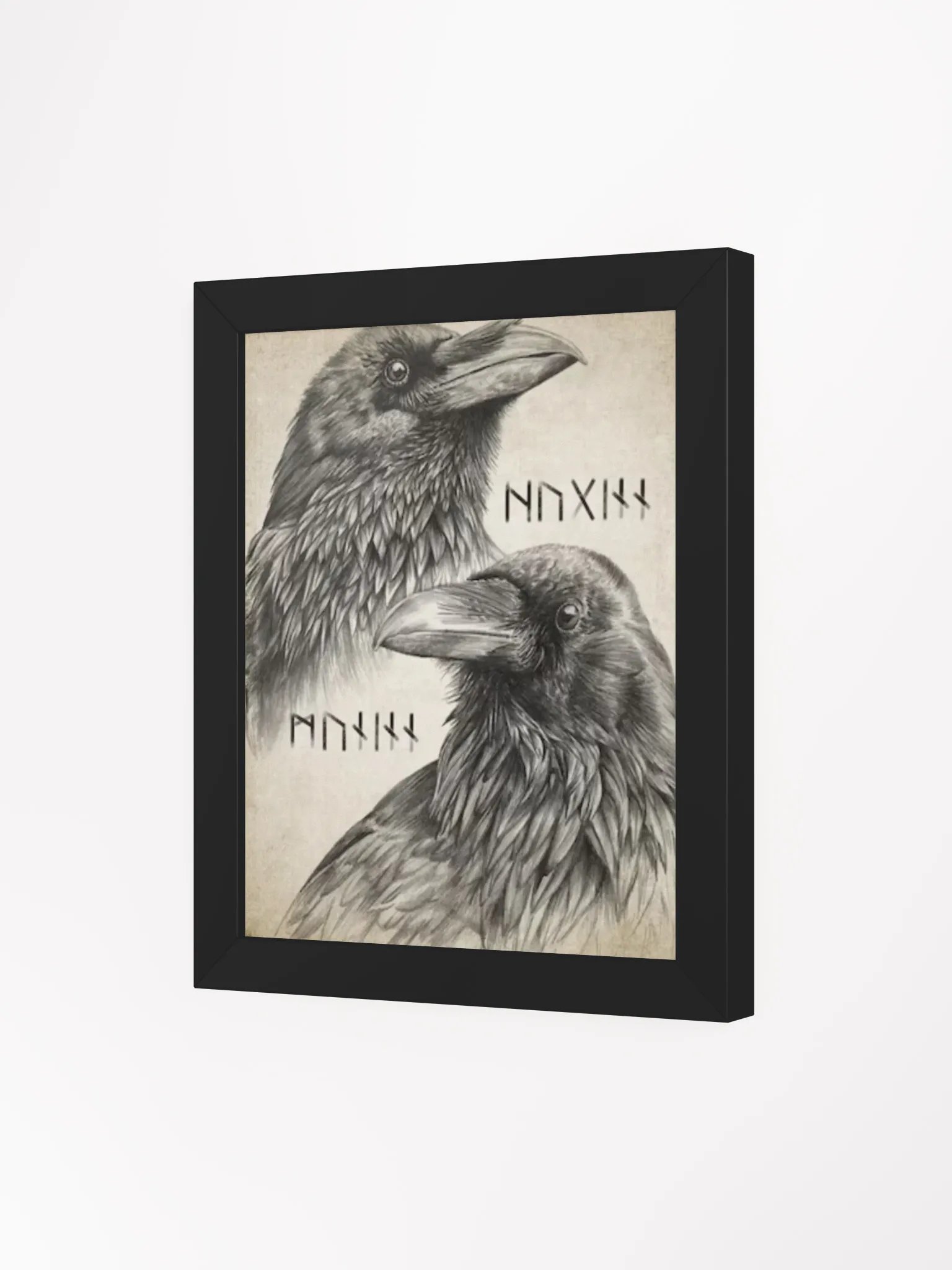 “Eyes of the Allfather: Huginn & Muninn Raven Runes Print” product image (27)