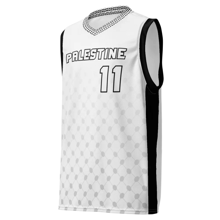 Palestine Basketball Jersey Black & White Unisex product image (3)