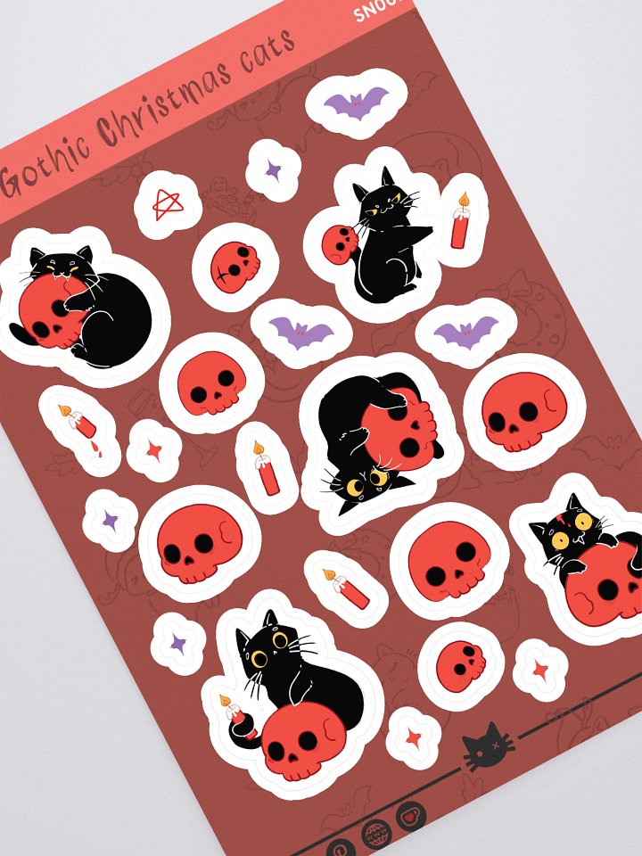 Gothic Christmas cat tree 01 – Holiday sticker product image (2)