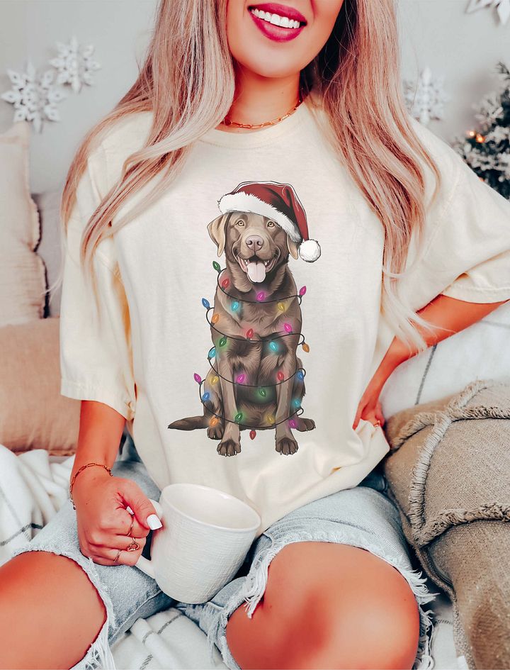Funny Labrador Retriever(Chocolate) Christmas T-Shirt for Labrador Paw-rents product image (16)